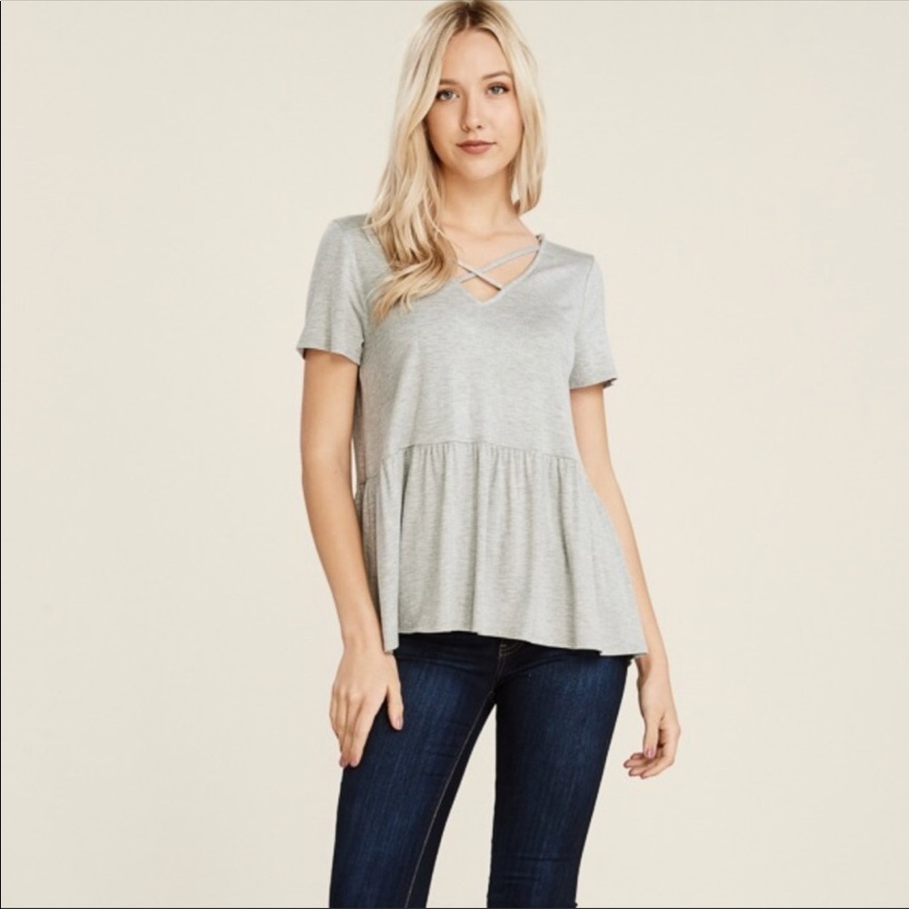 ✨✨ Amber Cross Neck Tee ✨✨